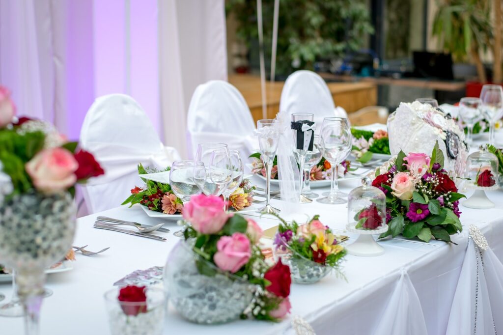 Event and After Party Cleaning Services, wedding reception, table setting, flowers-1284245.jpg